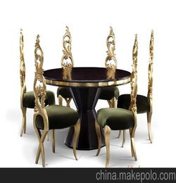 新古典家具厂家直销酒店实木餐桌特价供应欧式餐桌FD123圆餐桌